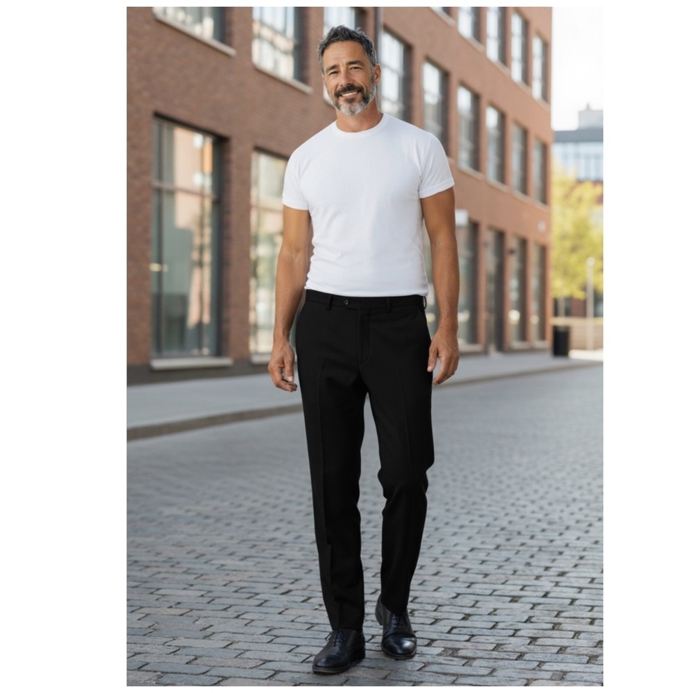 Joseph Abboud Men's Wool Black Dress Pants 33